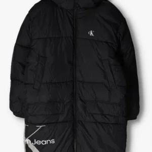 Calvin Klein Veste Matelassé Essentials Non Down Long Jacket En Noir marque moins cher 13