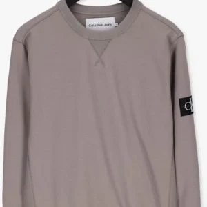 marque moins cher Calvin Klein Chandail Monogram Sleeve Badge Cn En Taupe 13