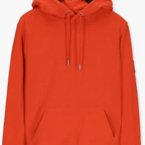 Nouvelle tendance Calvin Klein Chandail Monologo Sleeve Badge Hoodie En Orange 13