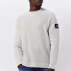 Calvin Klein Chandail Monologo Badge Sweater En Beige magasin en ligne france 19