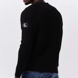 Calvin Klein Chandail Monologo Badge Sweater En Noir Neuve avec étiquette 9