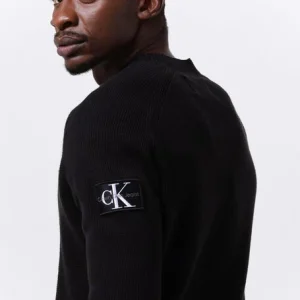 Calvin Klein Chandail Monologo Badge Sweater En Noir Neuve avec étiquette 11