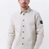 pas cher en vente Calvin Klein Surchemise Monologo Badge Relaxed Shirt En Beige 19