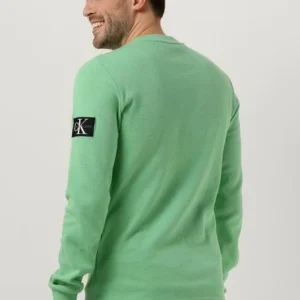 Pas Cher soldes France Calvin Klein Chandail Monologo Badge Waffle Ls Tee En Vert 9