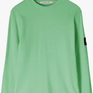 Pas Cher soldes France Calvin Klein Chandail Monologo Badge Waffle Ls Tee En Vert 13