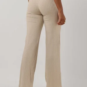 Calvin Klein Pantalon évasé Elongated Rib Pants En Beige dernière tendance 9