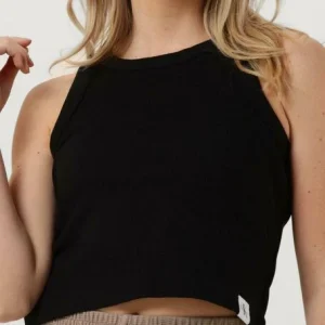 Calvin Klein Haut Rab Rib Tank Top En Noir soldes de Noël 11