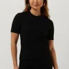 Calvin Klein T-shirt Rib Short Sleeve Tee En Noir en promotion 19