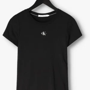 magasin france Calvin Klein T-shirt Micro Monologo Slim Fit Tee En Noir 13