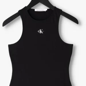 Calvin Klein Haut Micro Monologo Racer Back En Noir achetez pas cher 13