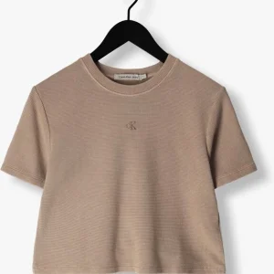 grande qualité Calvin Klein T-shirt Waffle Tee Gris Clair 13