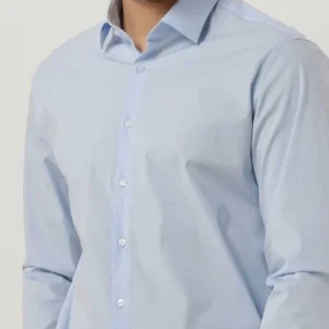 Calvin Klein Chemise Classique Poplin Stretch Slim Shirt Bleu Clair Meilleur Prix 11