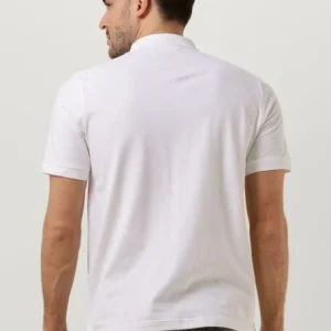 Calvin Klein Polo Stretch Pique Slim Button Polo En Blanc De Qualité 9