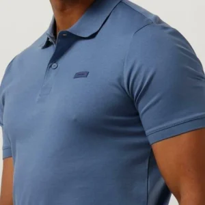 Calvin Klein Polo Smooth Cotton Slim Polo En Bleu marques de renommée 11