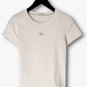 fashion pas cher Calvin Klein T-shirt Micro Monologo Slim Fit Tee Blanc 13