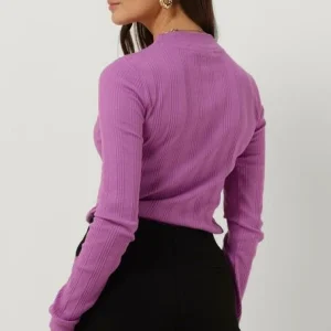 Calvin Klein Badge Rib Long Sleeve Lilas soldes en ligne 9