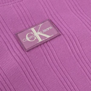 Calvin Klein Badge Rib Long Sleeve Lilas soldes en ligne 15