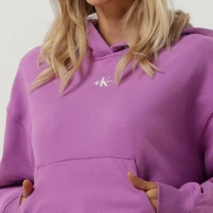 Calvin Klein Chandail Micro Monologo Hoodie Lilas à prix promos 11