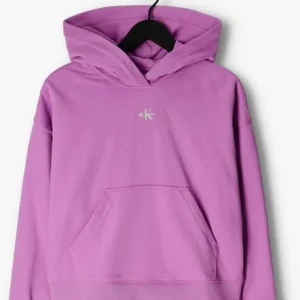 Calvin Klein Chandail Micro Monologo Hoodie Lilas à prix promos 13