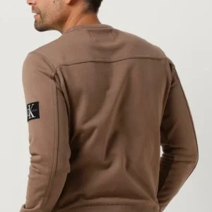 guranteed de qualité Calvin Klein Pull Monologo Sleeve Badge Cn En Marron 9