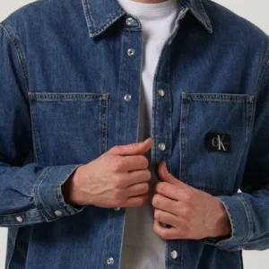 a Prix Discount Calvin Klein Veste En Jean Relaxed Linear Denim Shirt En Bleu 11