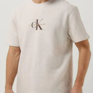 magasin pour Calvin Klein T-shirt Archival Monologo Waffle Tee En Blanc 11