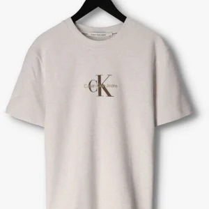 magasin pour Calvin Klein T-shirt Archival Monologo Waffle Tee En Blanc 13