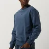 Calvin Klein Pull Micro Monologo Crew Neck En Bleu Nouvelle Collection 17