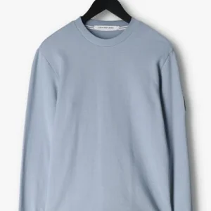 Calvin Klein Chandail Monologo Badge Waffle Ls Tee En Bleu a Prix Discount 13