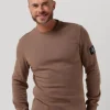 Calvin Klein Chandail Monologo Badge Waffle Ls Tee En Marron l'unique style 19