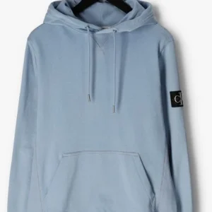 Calvin Klein Chandail Monologo Sleeve Badge Hoodie En Bleu économies garanties 13