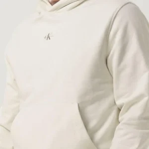 Calvin Klein Chandail Micro Monologo Hoodie Blanc Dernières Nouveautés 11