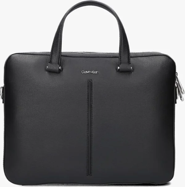 boutique en france Calvin Klein Ck Median Slim Laptop Bag Sac Pour Ordinateur Portable En Noir 1