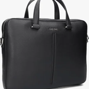 boutique en france Calvin Klein Ck Median Slim Laptop Bag Sac Pour Ordinateur Portable En Noir 9