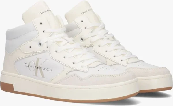 Top ventes Calvin Klein Basket Cupsole Mid Mono Baskets Montantes En Blanc 3