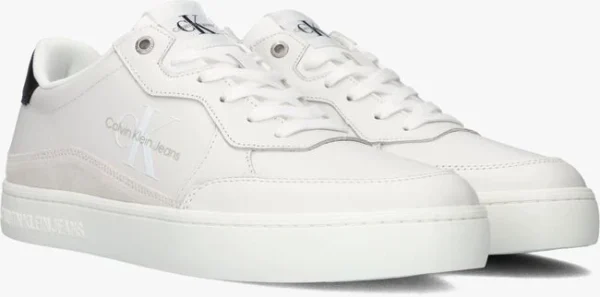 Calvin Klein Classic Cupsole Mono Baskets Basses En Blanc Top ventes 3