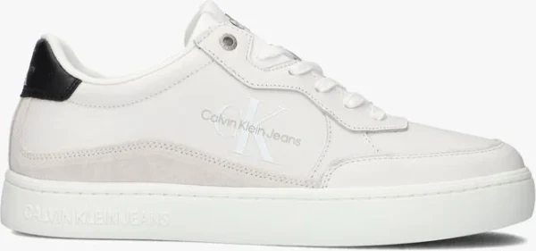 Calvin Klein Classic Cupsole Mono Baskets Basses En Blanc Top ventes 1