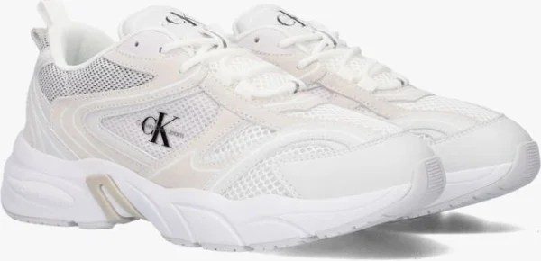 Calvin Klein Retro Tennis Dames Baskets Basses En Blanc vente chaude 3