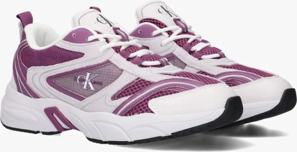 Meilleur Prix Garanti Calvin Klein Retro Tennis Dames Baskets Basses En Violet 3