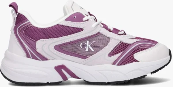 Meilleur Prix Garanti Calvin Klein Retro Tennis Dames Baskets Basses En Violet 1