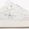 Calvin Klein Basket Cupsole Low Mono Dames Baskets Basses En Blanc pas cher en vente 20