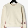 achat pas cher Calvin Klein Pull Colour Block Monogram Sweatshirt Blanc 13