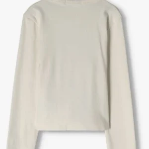 destockage Calvin Klein Rib Badge Ls Top Blanc 9