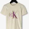 grossiste en ligne Calvin Klein T-shirt Colour Block Monogram T-shirt Blanc 11