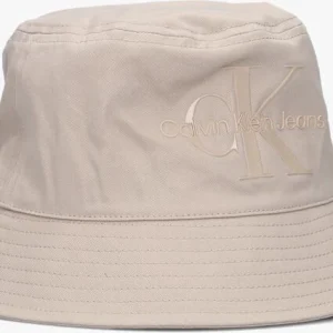 Calvin Klein Monogram Bucket Hat Chapeau En Beige Retour Facile et Gratuit 9