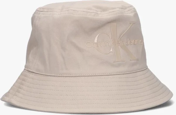 Calvin Klein Monogram Bucket Hat Chapeau En Beige Retour Facile et Gratuit 3