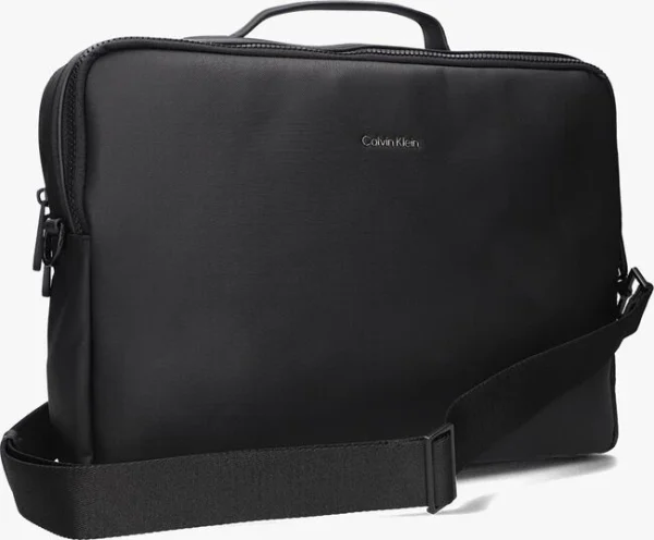 Calvin Klein Ck Must Pique 2g Conv Laptop Bag Sac Pour Ordinateur Portable En Noir à prix réduits 3