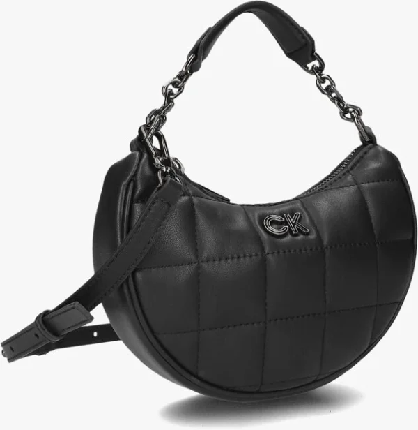 Calvin Klein Re-lock Quilt Cres Mini Bag Sac à Main En Noir Retour Facile et Gratuit 3