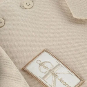 Calvin Klein Polo Badge Pique Ss Polo En Beige haute qualité 6