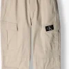 pas cher marque Calvin Klein Pantalon Cargo Multi-pockets Cargo Woven Pants En Beige 8